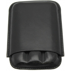 Etui en Cuir Noir 3 Cigares