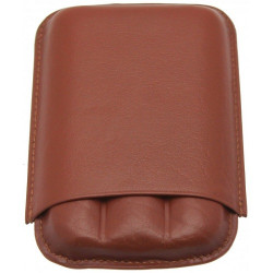 Etui en Cuir Marron 3 Cigares