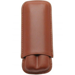Etui en Cuir Marron 2 Cigares
