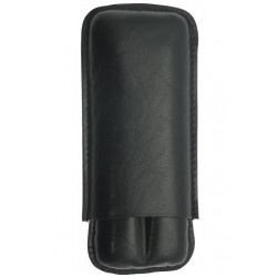 Etui en Cuir Noir 2 Cigares