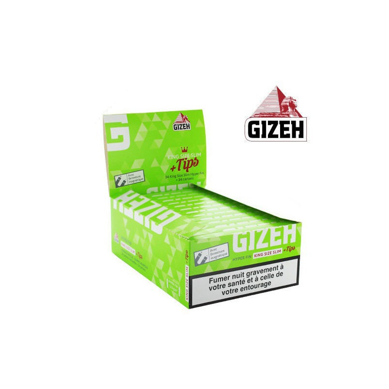 Carton de feuille à rouler GIZEH King Size Slim (Edition 420) + Tips -  Feuille à rouler