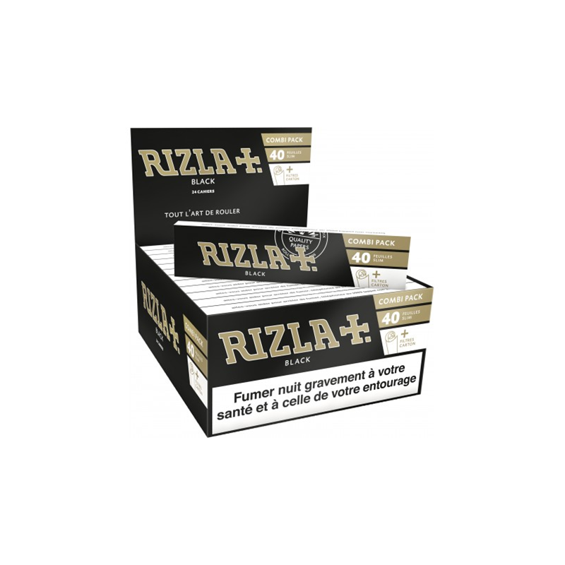 Feuilles à Rouler Rizla Black Slim Combi Pack - Feuille Longue avec carton  - Ofumeur
