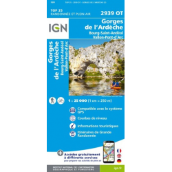 Carte IGN TOP 25 Gorges de...