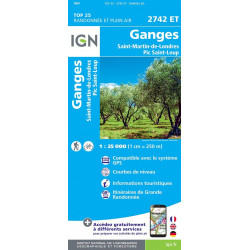 Carte IGN TOP 25 GANGES...