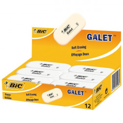 Gomme galet blanche bic x12