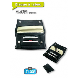 Blague à tabac cuir noir ou...