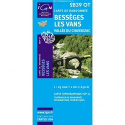 Carte IGN TOP 25 BESSEGES /...