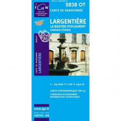 Carte IGN TOP 25 LARGENTIERE