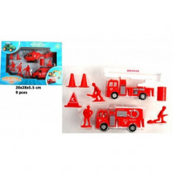 Camion pompier set 9 pièces