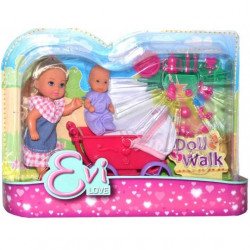 Poupée Evi 12 cm + landau